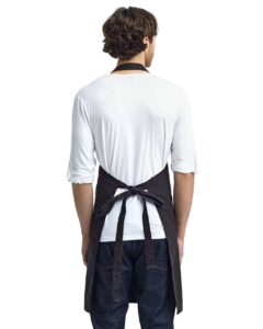 Artisan Collection by Reprime RP130 Calibre Heavy Cotton Canvas Bib Apron – Black (on model back)