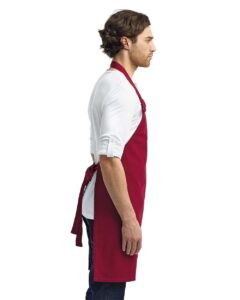 Artisan Collection by Reprime RP130 Calibre Heavy Cotton Canvas Bib Apron – Burgundy (on model side)
