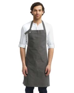 Artisan Collection by Reprime RP130 Calibre Heavy Cotton Canvas Bib Apron – Dark Grey (on model)