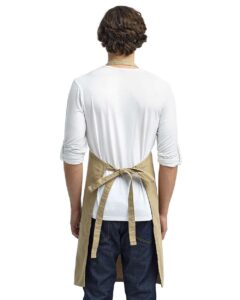 Artisan Collection by Reprime RP130 Calibre Heavy Cotton Canvas Bib Apron – Khaki (on model back)