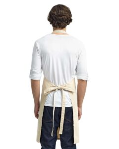 Artisan Collection by Reprime RP130 Calibre Heavy Cotton Canvas Bib Apron – Natural (on model back)