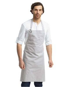 Artisan Collection by Reprime RP130 Calibre Heavy Cotton Canvas Bib Apron – Silver (on model)