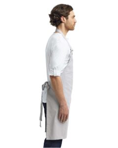 Artisan Collection by Reprime RP130 Calibre Heavy Cotton Canvas Bib Apron – Silver (on model side)