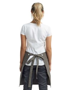 Artisan Collection by Reprime RP131 Calibre Heavy Cotton Canvas Waist Apron – Dark Grey (on model back)