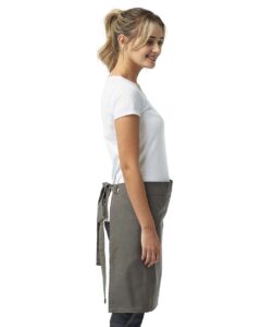 Artisan Collection by Reprime RP131 Calibre Heavy Cotton Canvas Waist Apron – Dark Grey (on model side)