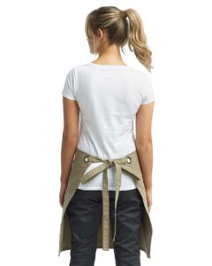 Artisan Collection by Reprime RP131 Calibre Heavy Cotton Canvas Waist Apron – Khaki (on model back)