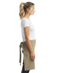 Artisan Collection by Reprime RP131 Calibre Heavy Cotton Canvas Waist Apron – Khaki (on model side)