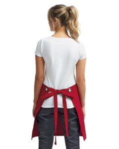 Artisan Collection by Reprime RP131 Calibre Heavy Cotton Canvas Waist Apron – Red (on model back)