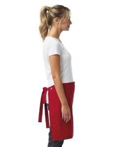 Artisan Collection by Reprime RP131 Calibre Heavy Cotton Canvas Waist Apron – Red (on model side)