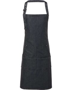 Artisan Collection by Reprime RP126 Jeans Stitch Denim Bib Apron – Black Denim