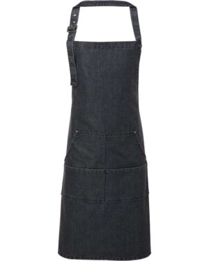 Artisan Collection by Reprime RP126 Jeans Stitch Denim Bib Apron – Black Denim