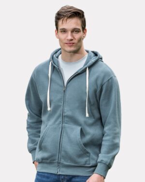 MV Sport 22132 Unisex Vintage Fleece Full-Zip Hooded Sweatshirt