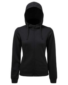 TriDri TD498 Women’s Spun Dyed Full-Zip Hooded Sweatshirt – Black