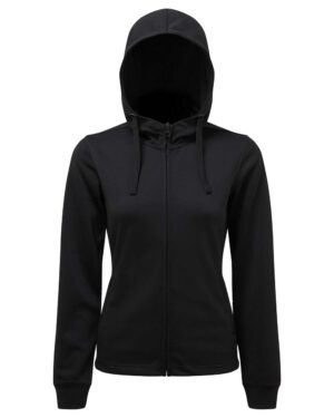 TriDri TD498 Women’s Spun Dyed Full-Zip Hooded Sweatshirt – Black