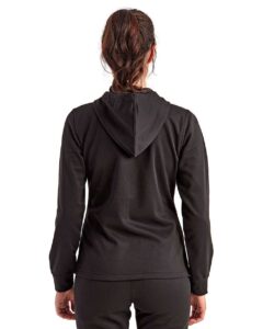 TriDri TD498 Women’s Spun Dyed Full-Zip Hooded Sweatshirt – Black (on model back)