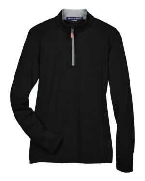 Devon & Jones DG479W Women’s DRYTEC20™ Performance Quarter-Zip Pullover – Black/ Grey Heather/ Graphite