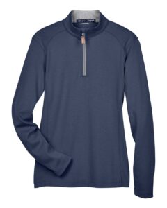Devon & Jones DG479W Women’s DRYTEC20™ Performance Quarter-Zip Pullover – Navy/ Grey Heather/ Graphite