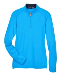 Devon & Jones DG479W Women’s DRYTEC20™ Performance Quarter-Zip Pullover – Ocean Blue/ Navy/ Ocean Blue