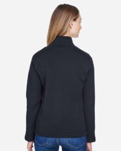 Devon & Jones DG793W Women’s Bristol Full-Zip Sweater Fleece Jacket – Black (on model back)