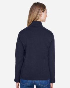 Devon & Jones DG793W Women’s Bristol Full-Zip Sweater Fleece Jacket – Navy (on model back)