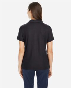 CORE365 CE112W Women’s Fusion ChromaSoft™ Pique Polo – Black (on model back)