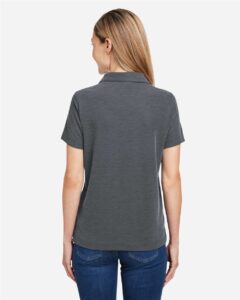 CORE365 CE112W Women’s Fusion ChromaSoft™ Pique Polo – Carbon Heather (on model back)