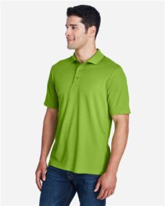 CORE365 88181 Men’s Origin Performance Piqué Polo – Acid Green (on model side)