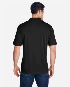 CORE365 88181 Men’s Origin Performance Piqué Polo – Black (on model back)