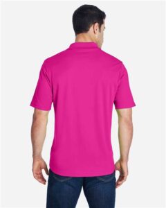 CORE365 88181 Men’s Origin Performance Piqué Polo – Bright Magenta (on model back)