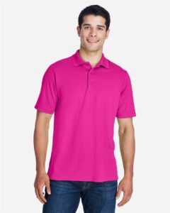 CORE365 88181 Men’s Origin Performance Piqué Polo – Bright Magenta (on model)