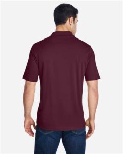 CORE365 88181 Men’s Origin Performance Piqué Polo – Burgundy (on model back)