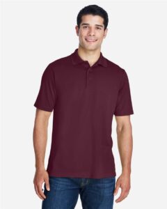 CORE365 88181 Men’s Origin Performance Piqué Polo – Burgundy (on model)