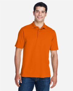 CORE365 88181 Men’s Origin Performance Piqué Polo – Campus Orange (on model)