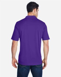 CORE365 88181 Men’s Origin Performance Piqué Polo – Campus Purple (on model back)