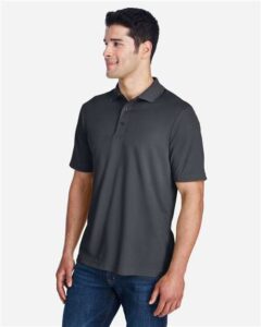 CORE365 88181 Men’s Origin Performance Piqué Polo – Carbon (on model side)