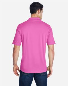 CORE365 88181 Men’s Origin Performance Piqué Polo – Charity Pink (on model back)