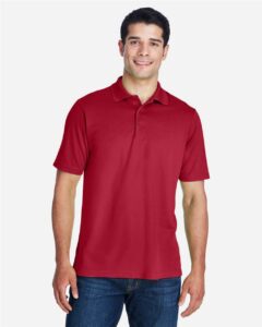 CORE365 88181 Men’s Origin Performance Piqué Polo – Classic Red (on model)