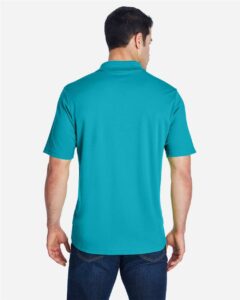 CORE365 88181 Men’s Origin Performance Piqué Polo – Clear Teal (on model back)