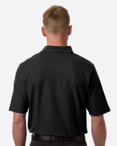 CORE365 CE106 Men’s Resolve CVC Performance Pique Polo – Black (on model back)