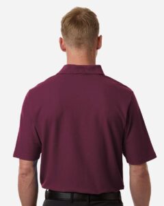 CORE365 CE106 Men’s Resolve CVC Performance Pique Polo – Burgundy (on model back)
