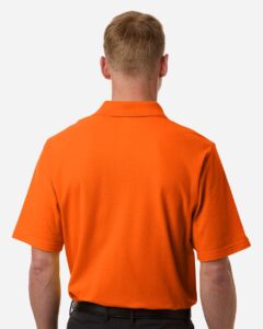 CORE365 CE106 Men’s Resolve CVC Performance Pique Polo – Campus Orange (on model back)