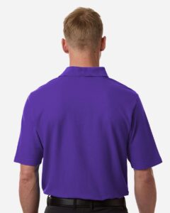 CORE365 CE106 Men’s Resolve CVC Performance Pique Polo – Campus Purple (on model back)
