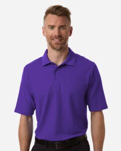 CORE365 CE106 Men’s Resolve CVC Performance Pique Polo – Campus Purple (on model)