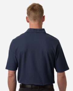 CORE365 CE106 Men’s Resolve CVC Performance Pique Polo – Classic Navy (on model back)