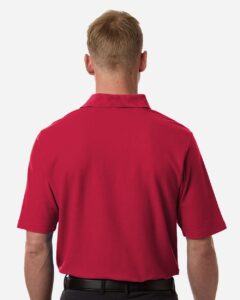 CORE365 CE106 Men’s Resolve CVC Performance Pique Polo – Classic Red (on model back)