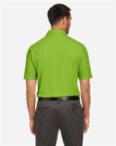 CORE365 CE112 Men’s Fusion ChromaSoft™ Pique Polo – Acid Green (on model back)