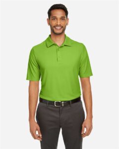 CORE365 CE112 Men’s Fusion ChromaSoft™ Pique Polo – Acid Green (on model)
