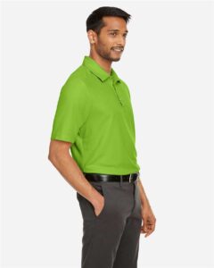 CORE365 CE112 Men’s Fusion ChromaSoft™ Pique Polo – Acid Green (on model side)