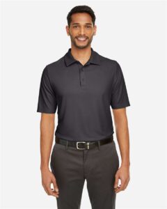 CORE365 CE112 Men’s Fusion ChromaSoft™ Pique Polo – Carbon (on model)