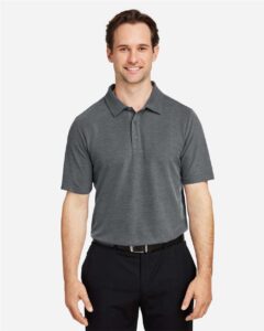 CORE365 CE112 Men’s Fusion ChromaSoft™ Pique Polo – Carbon Heather (on model)